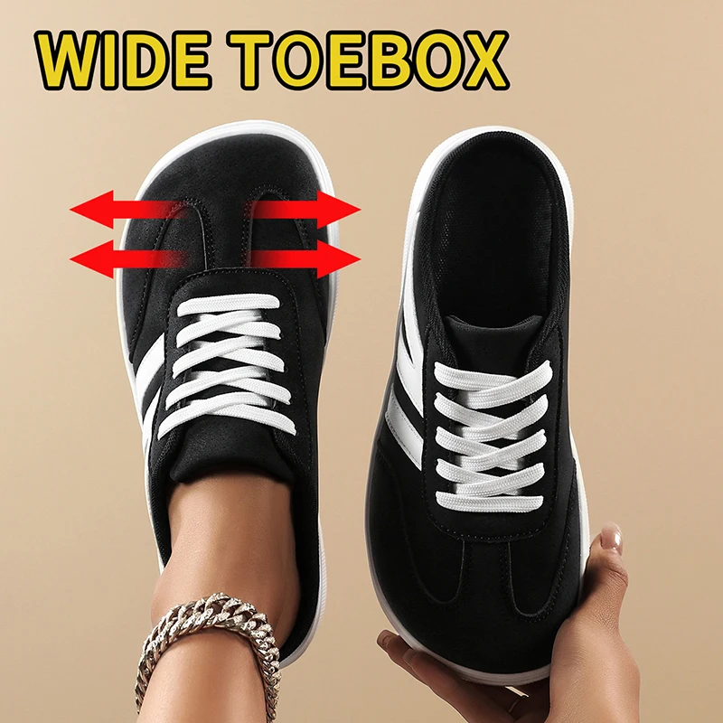 Wide Toe Women Slippers Casual Versatile Soft Sole Wide Last Shoes Walking Sneakers Comfortable Barefoot Breathable Mesh Shoes
