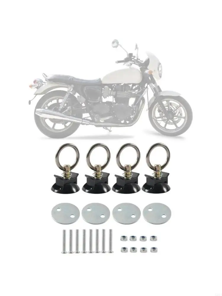 

4 сета, связывающие систему круглой связывания якорей, с круглыми кольцами для грузовых кроватей или трейлера, чтобы связать ATV