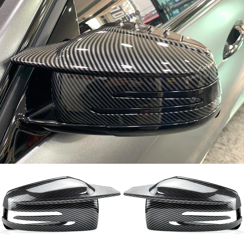 Side Mirror Cap Covers Black For Mercedes BENZ W176 W246 W212 W204 C117 X156 X204 W221 C218 A B C E S CLA GLA GLK Class