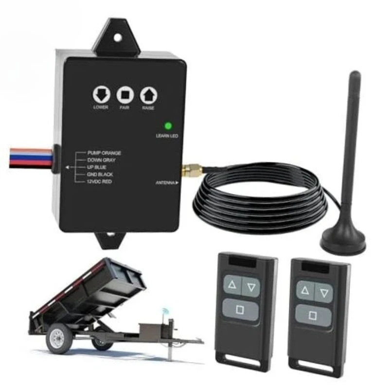 Wireless Remote Control Kit for Dump Trailer Tipper Trailer Remote Controller Assembly Replacement Parts