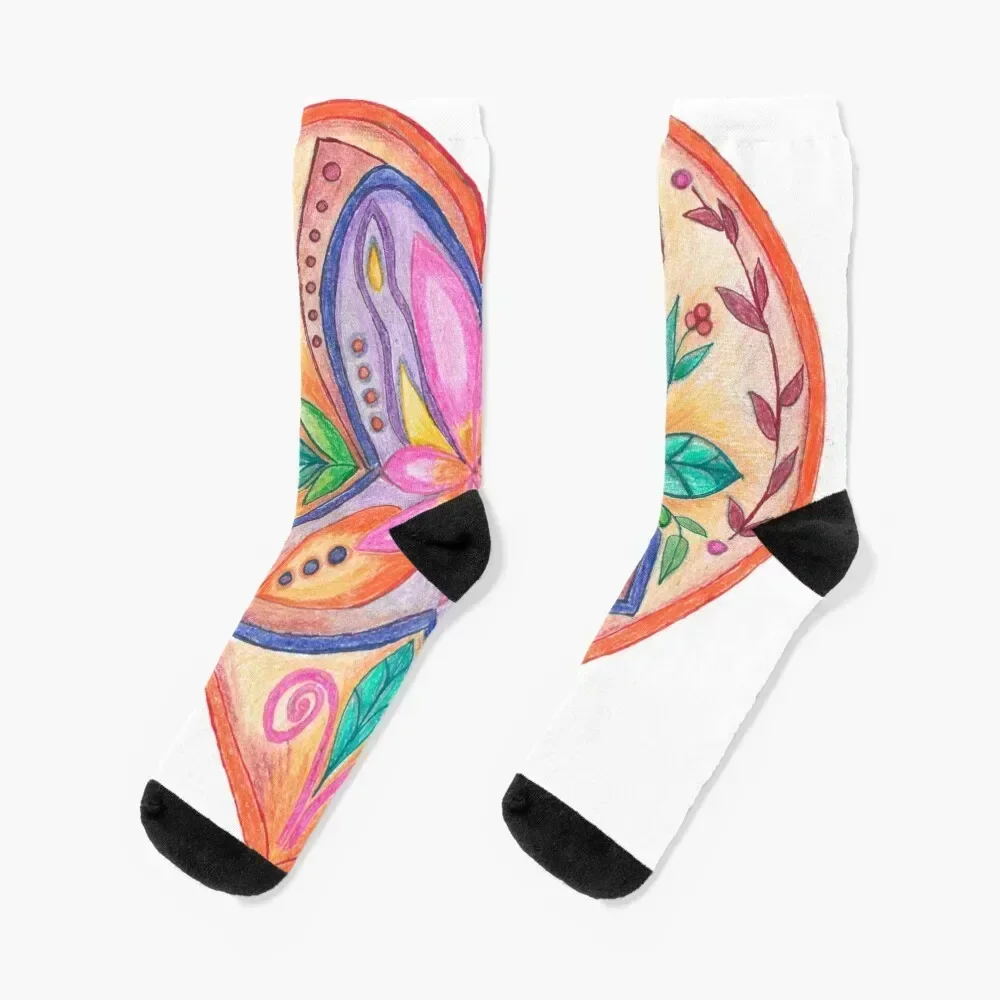 

Butterfly Mandala Socks sports and leisure new in's warm winter Wholesale Socks Women Men's