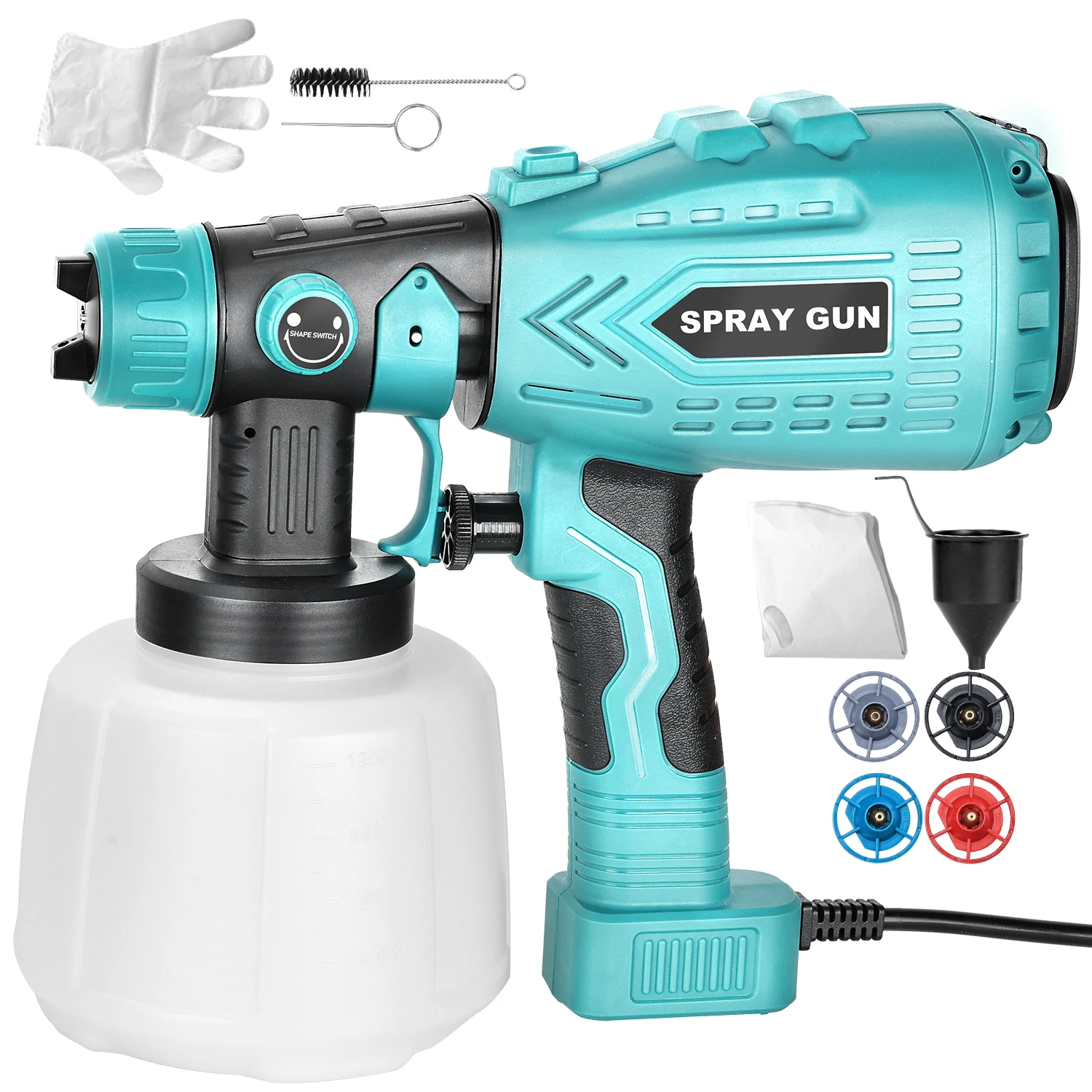 850W HVLP Electric Paint Sprayer Gun High Power Spray Painti