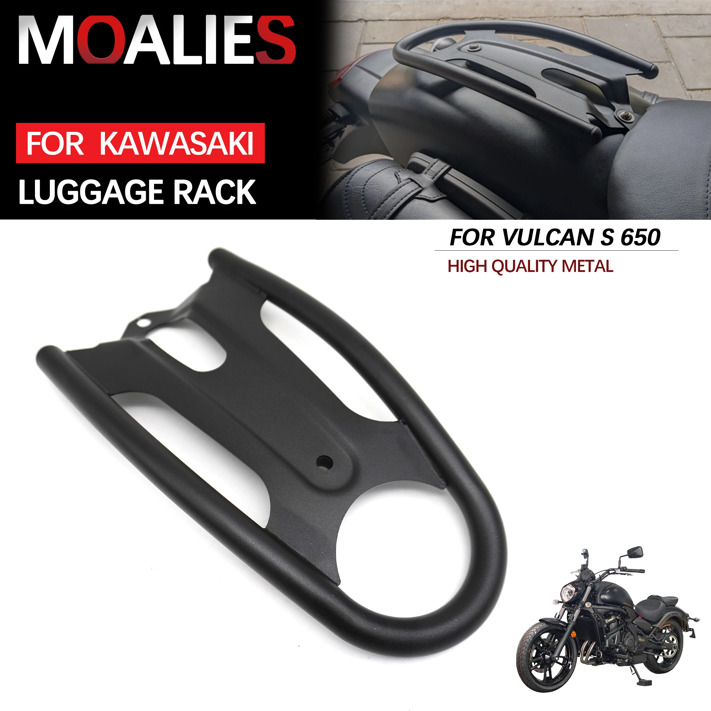 

For Kawasaki Vulcan S ABS SE CAFE EN650 VN650 VN 650 S650 2015-2024 Solo Luggage Rack Stainless Steel Rear Baggage Carrier