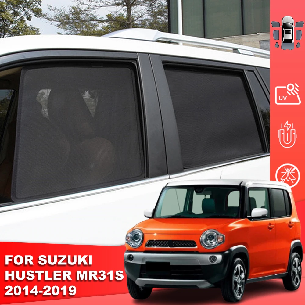 

For Suzuki Hustler MK1 2014-2019 Magnetic Car Sunshade Shield Front Windshield Curtain Rear Side Baby Window Sun Shade Visor