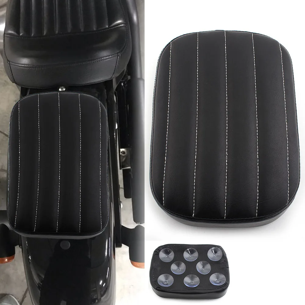 

Motorcycle Suction Cup Rear Pillion Passenger Pad Seat Black For Harley Sportster XL883 1200 48 Cruiser Chopper Bobber Universal