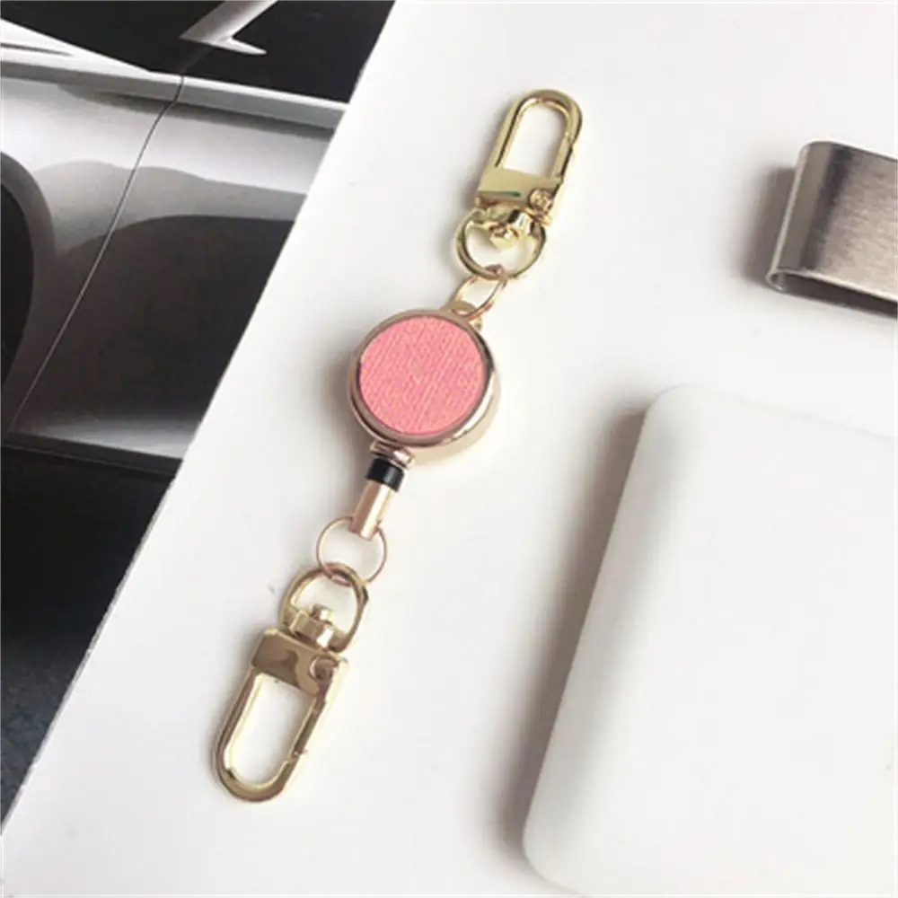 Extendable Retractable Badge Reel Pull Keyring Easy Pull Buckle ID Lanyard Key Ring Chest Card Anti Lost Metal Badge Holder