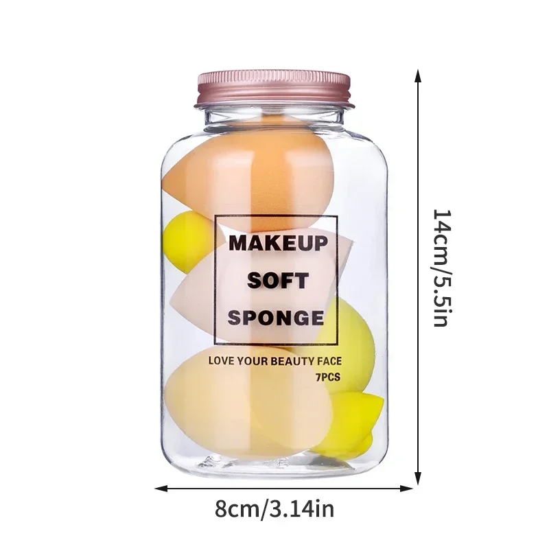 Beauty Essential: مجموعة منتفخة إسفنجية متدرجة في صندوق تخزين كرتون البيض - مجموعة مكونة من 7 قطع #3