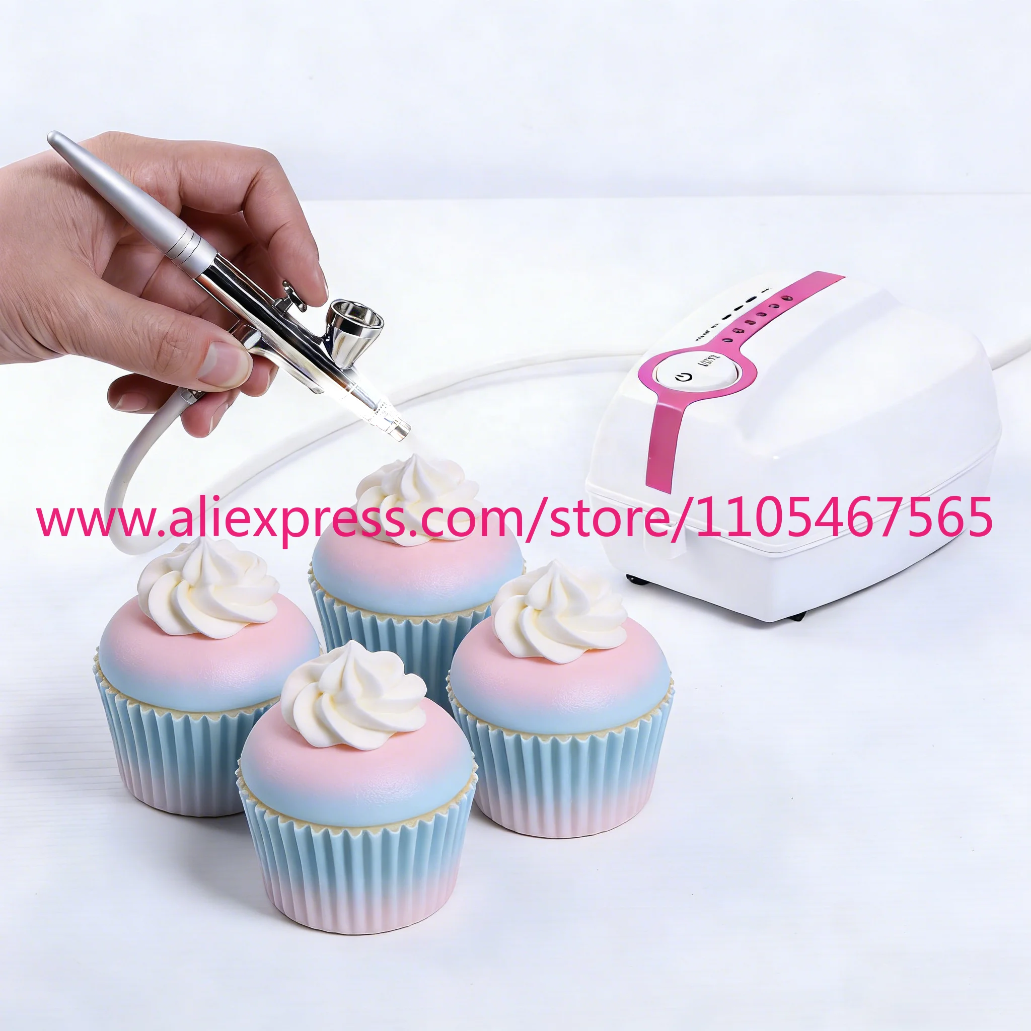Professional eco-friendly plastic cake spray gun set for creating stunning cake decoration designs
