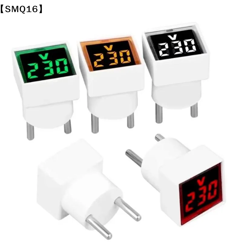 1PC LED Digital AC Voltmeter Indicator Square EU Plug Digital Voltmeter 50–500V Voltage Measurement Range【SMQ】