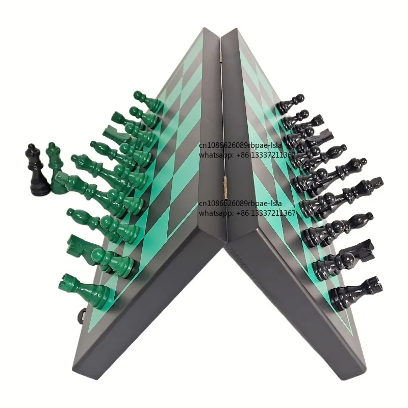 New Design 15 Inch Foldable Magnetic Wooden Chess Set with Chess Box Kids Educational High Quality Indoor