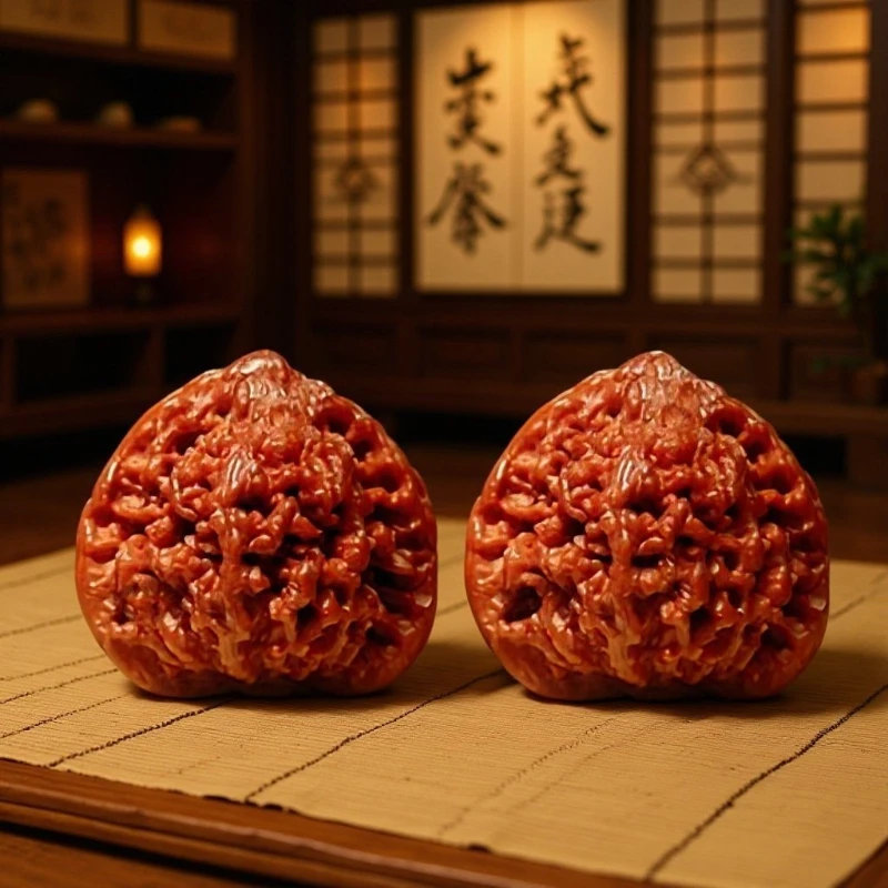 Premium Natural Sky Star Lion Head Wenwan Walnut Hand Massage Stress Relief Fidget Toy Collectible Gift for Men Home Decor