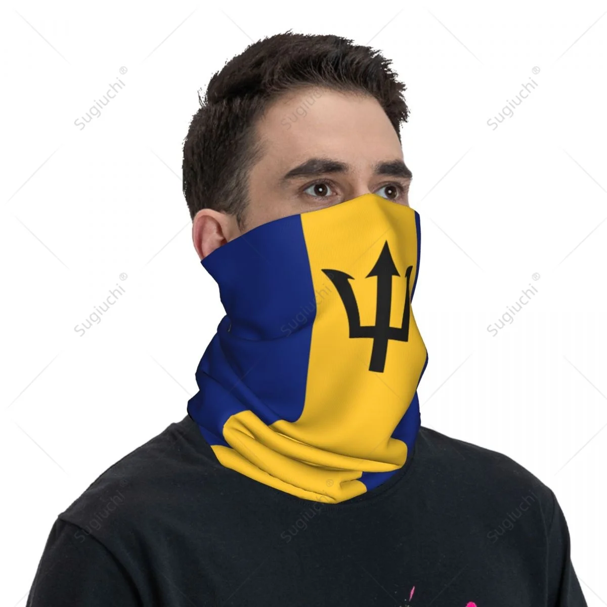 Unisex Barbados Flag Neckerchief Scarf Neck Face Mask Scarves Neck Warmer Seamless Bandana Headwear Cycling Hiking