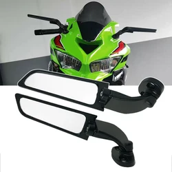 NEW Motorcycle Mirrors For Kawasaki Ninja 250 300 400 650 H2 H4 Adjustable Rotating Rearview Wind Swivel Wing Side Mirror