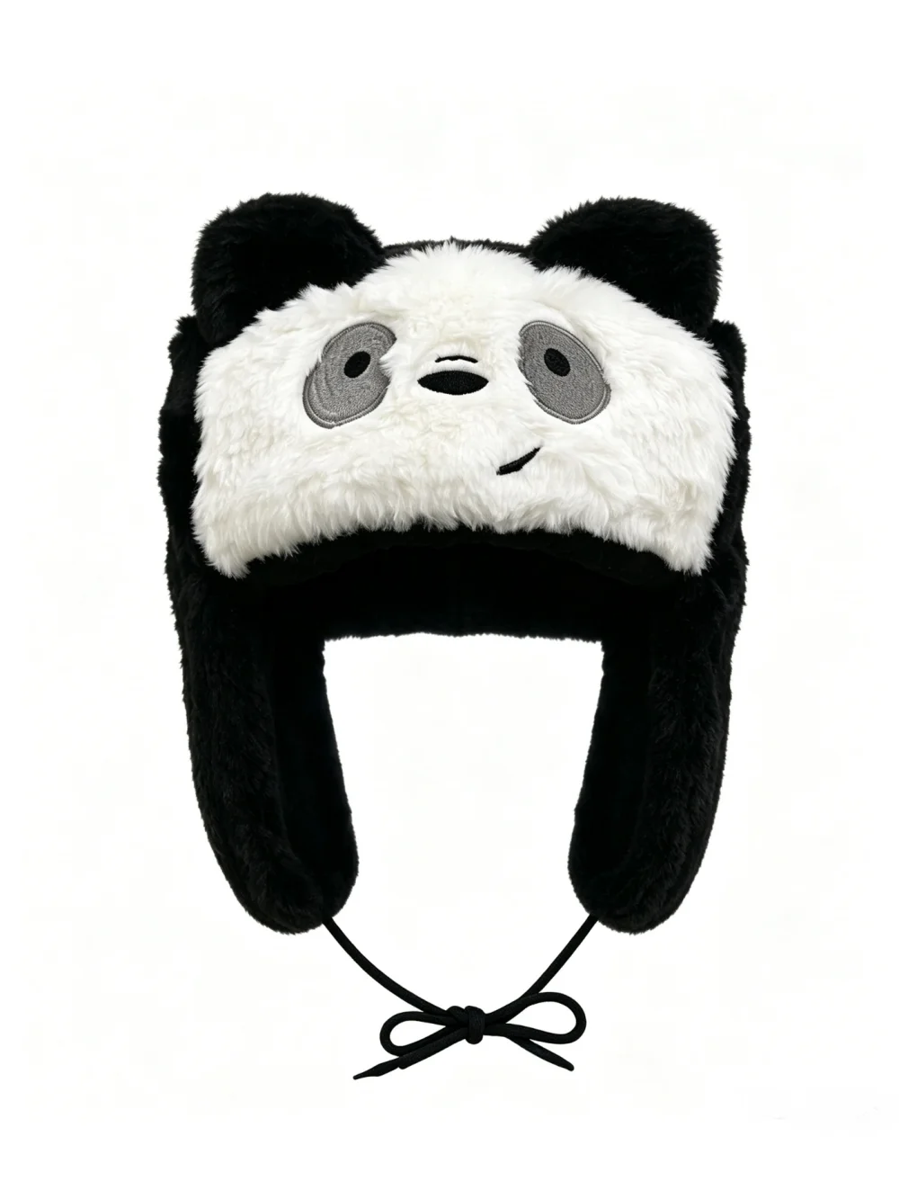 New autumn and winter Lei Feng hat anime panda cartoon embroidered ear protection hat for men and women warm plush hat gift ins