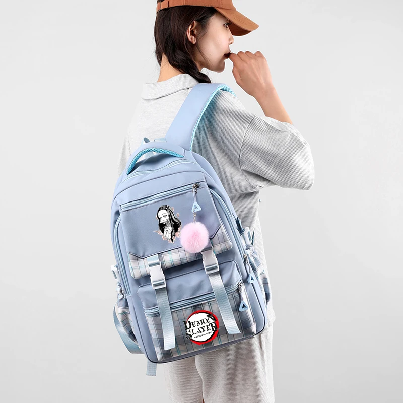 Anime Demon Slayer Backpack for Girl Boy Anime Printed Bookbag Women Bag Student Teenager Children Bookbag Schoolbag Rucksack