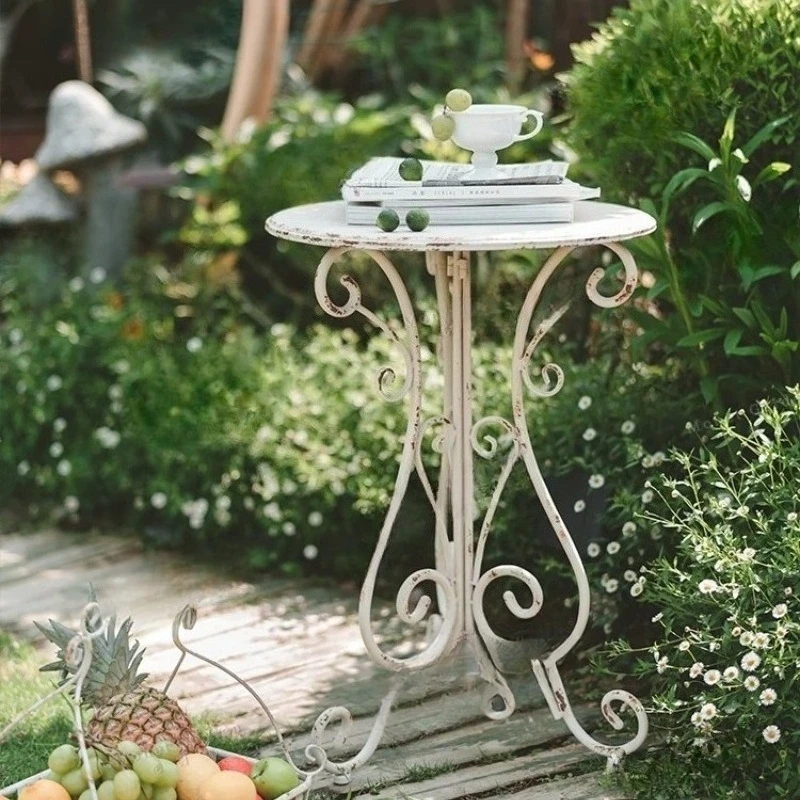 Metal Plant Shelves Retro Creative Exquisite Aesthetic Outdoor Gardens Flower Pots Stand Movable Outdoor Garden Decoration
