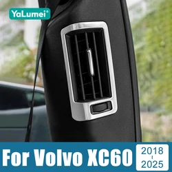 For Volvo XC60 2018 2019 2020 2021 2022 2023 2024 2025 ABS Car Rear Center Pillar Side Air Vent Outlet Frame Cover Trim Stickers
