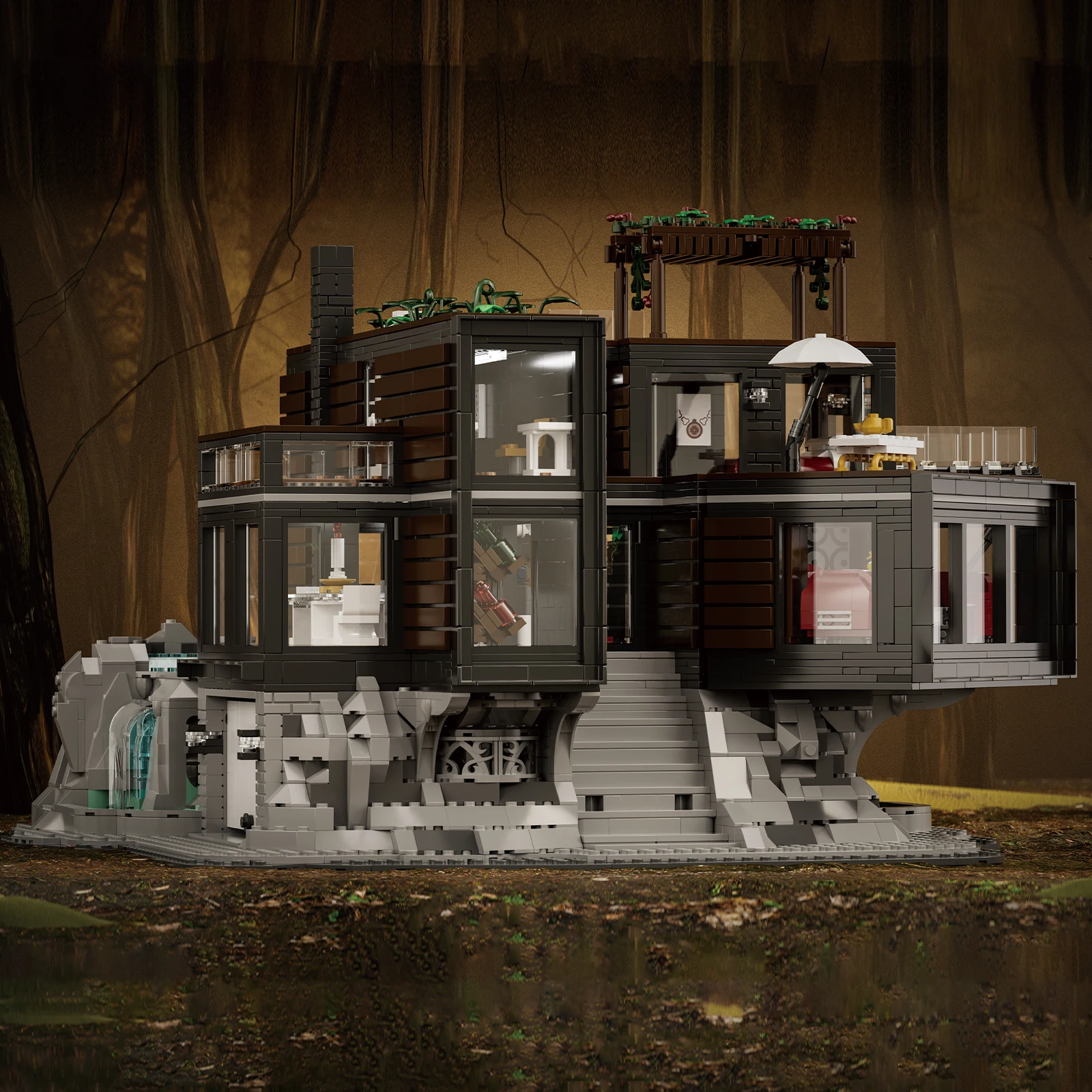 MOC 66104 3388 Uds. Juego de bloques de construcción casa de vampiro modelo de construcción DIY bloques de montaje juguete para niños regalo de Festival