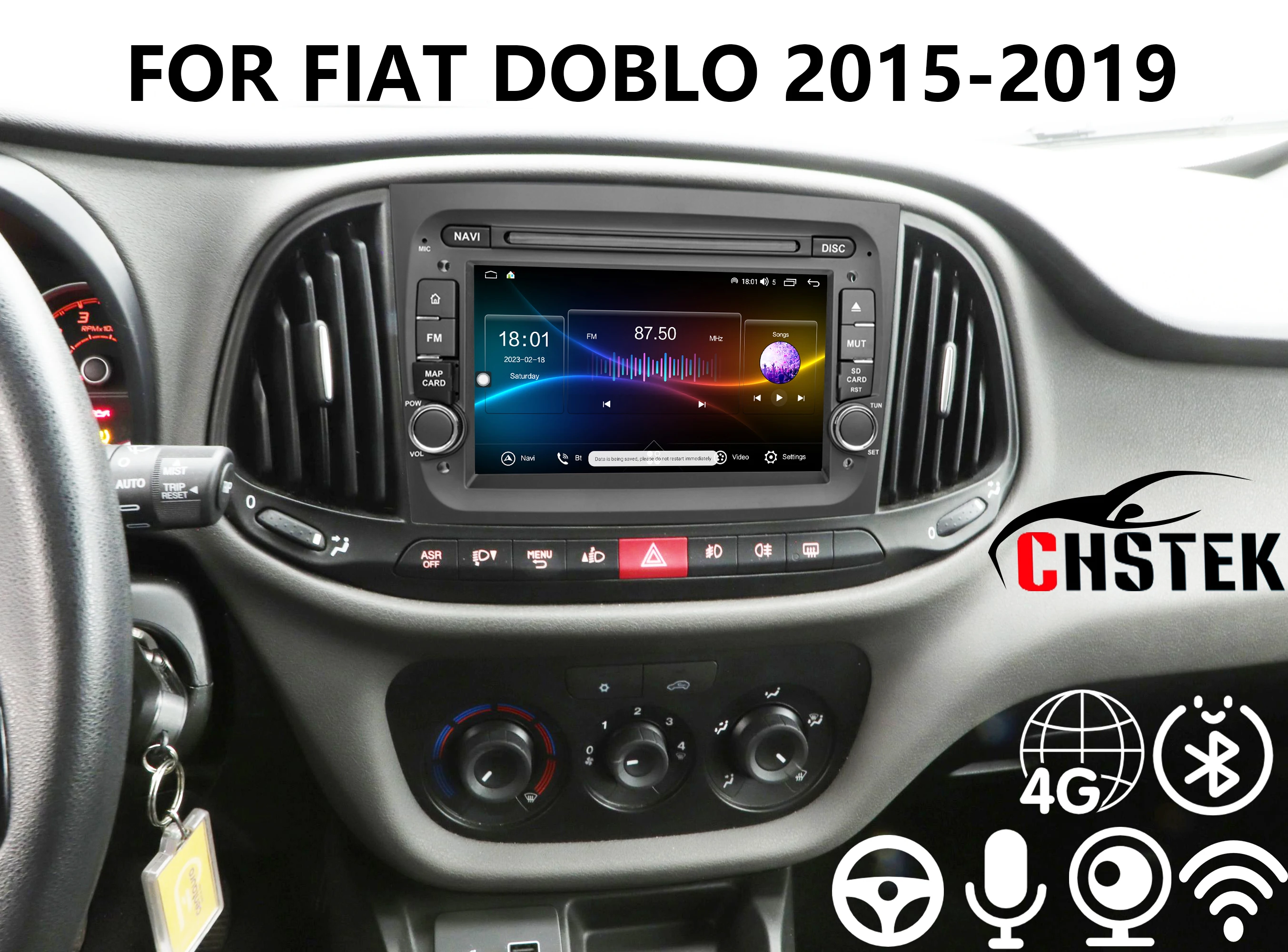 CHSTEK Bluetooth 4G Car OEM For Fiat Doblo Ram Promaster City 2015 2016 2017 2018 2019 GPS WIFI Auto Vedio Handsfree Swap Stereo