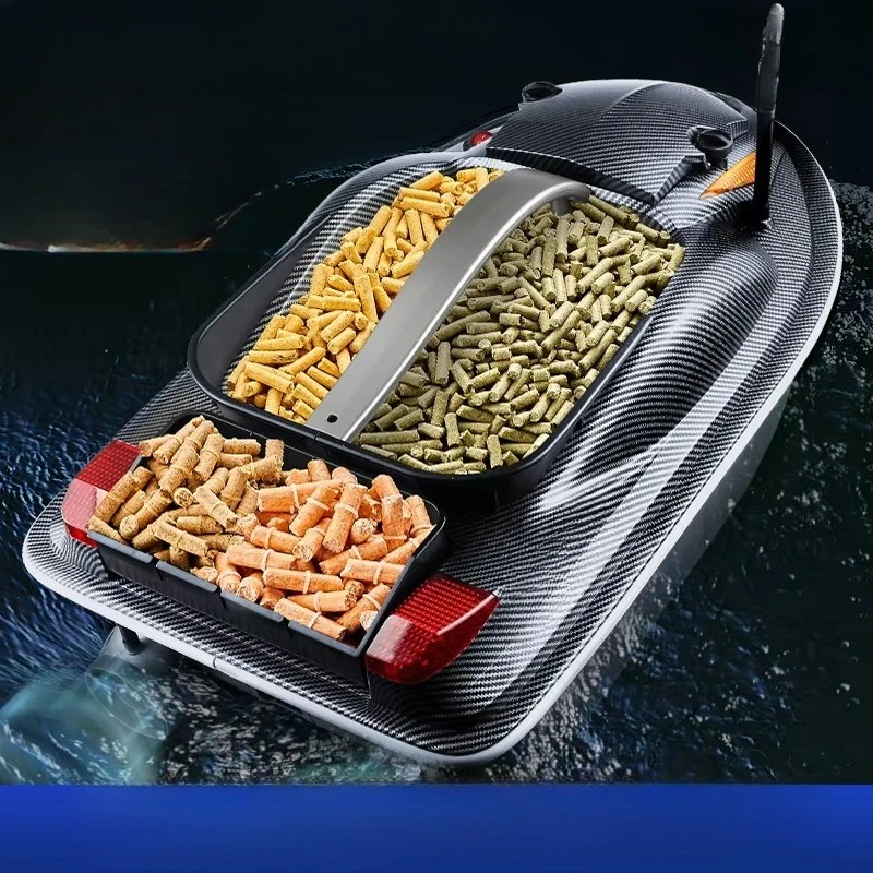 Double motor controlled nesting boat, 7-pound heavy-duty night light fish bait boat