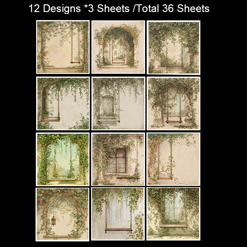 Kertas Scrapbooking 6x6 inci (36 Lembar): Kaligrafi Gaya Kuas untuk Scrapbooking, Origami & Hiasan Jurnal Artistik