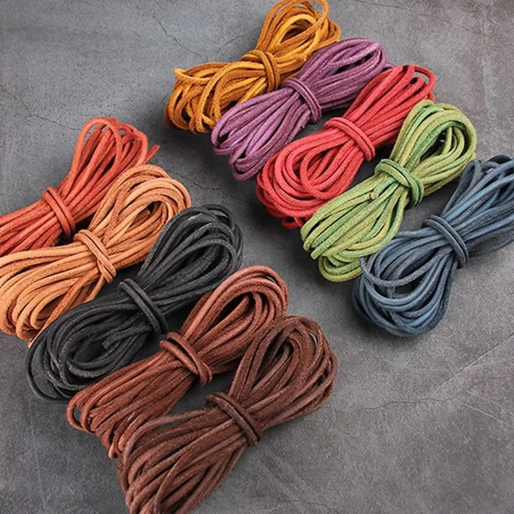 보석 액세서리 만들기 5 미터 3mm 가죽 코드 Clourful Roud 팔찌 문자열 DIY 팔찌 목걸이 레이스 로프 만들기
