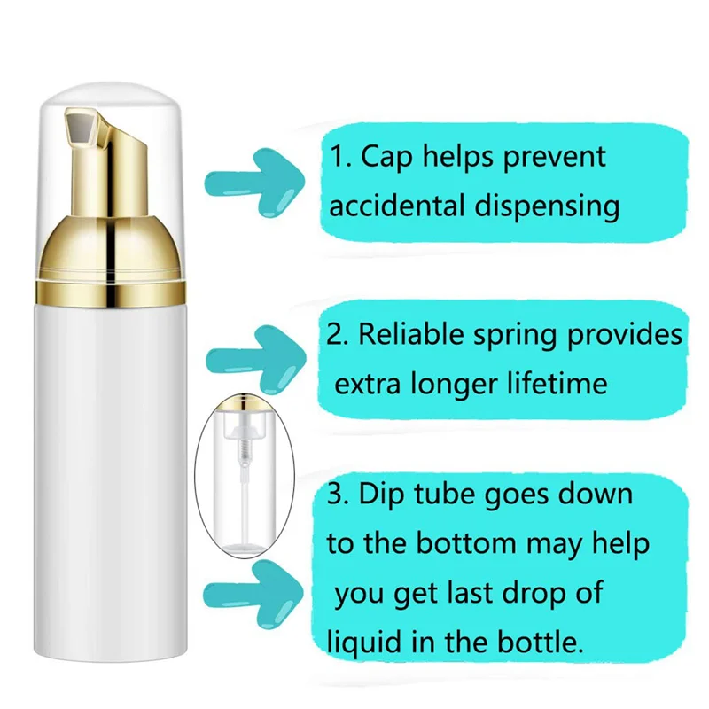 A28F-50Ml Lege Flessen Reizen Zeep Flessen Plastic Schuim Dispenser Flessen Schuim Zeep Pomp Dispensers Reiniging, Reizen 24 Stuks