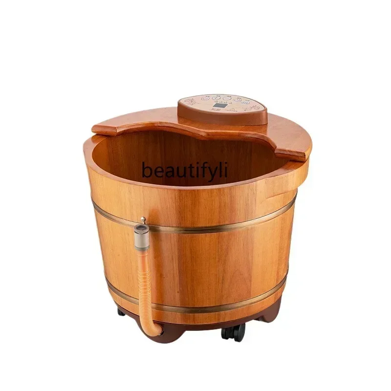 

A Foot bucket Foot bath Automatic massage Heating constant temperature Electric massage wooden bucket