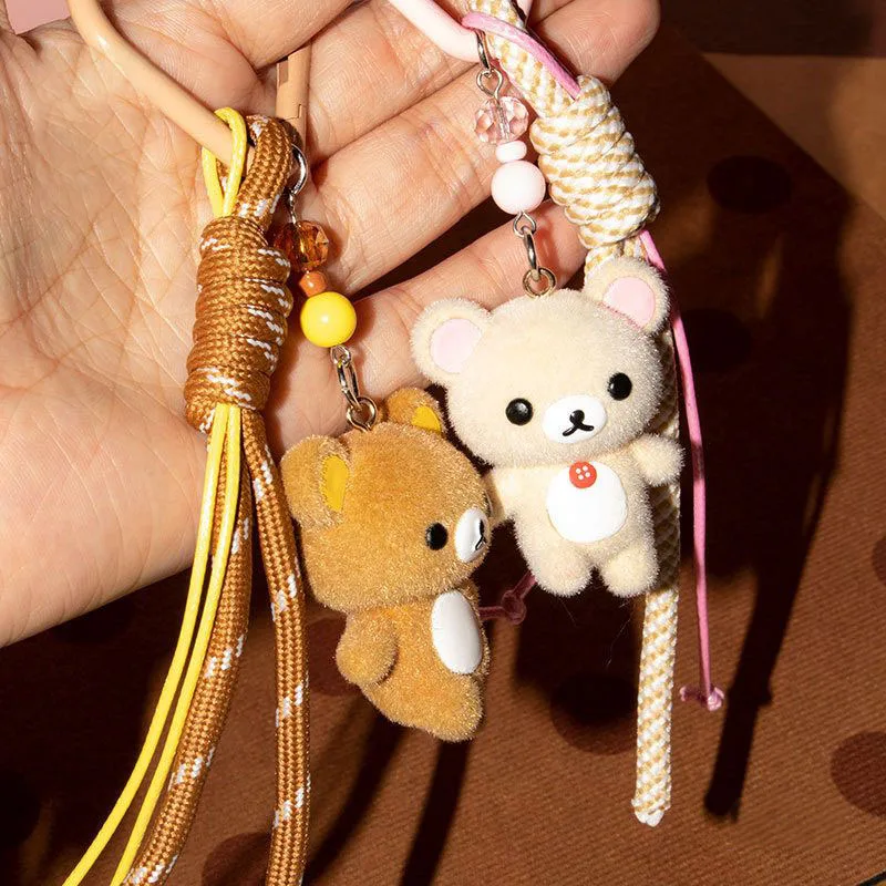 Cartoon Rilak-kuma Bear Bags Hanging Charm Korilak-kuma Backpack Bag Charm Pendant Ornament Keychain Keyring Exquisite Accessory