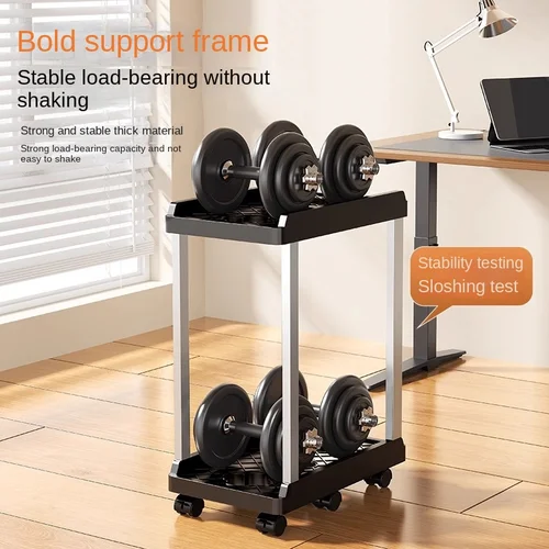 Imagen 2 del producto Soporte de torre de ordenador de doble capa, Base móvil con ruedas universales, soporte de caja de elevación de almacenamiento Simple, soporte de CPU para PC