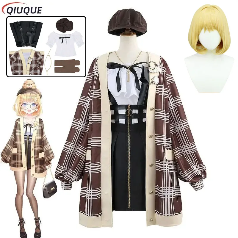 Hololive EN Watson Amelia Cosplay Costume Wig Girls' Daily Wear VTuber Myth Watson Cosplay Women Halloween Role Play Outfits