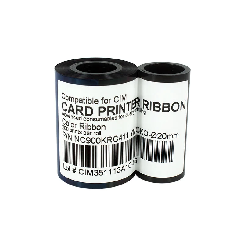 New NC900KRC411 YMCKO Ribbon For CIM K300C K400C Card Printer,Ribbon Core:20mm/22mm,200 Prints