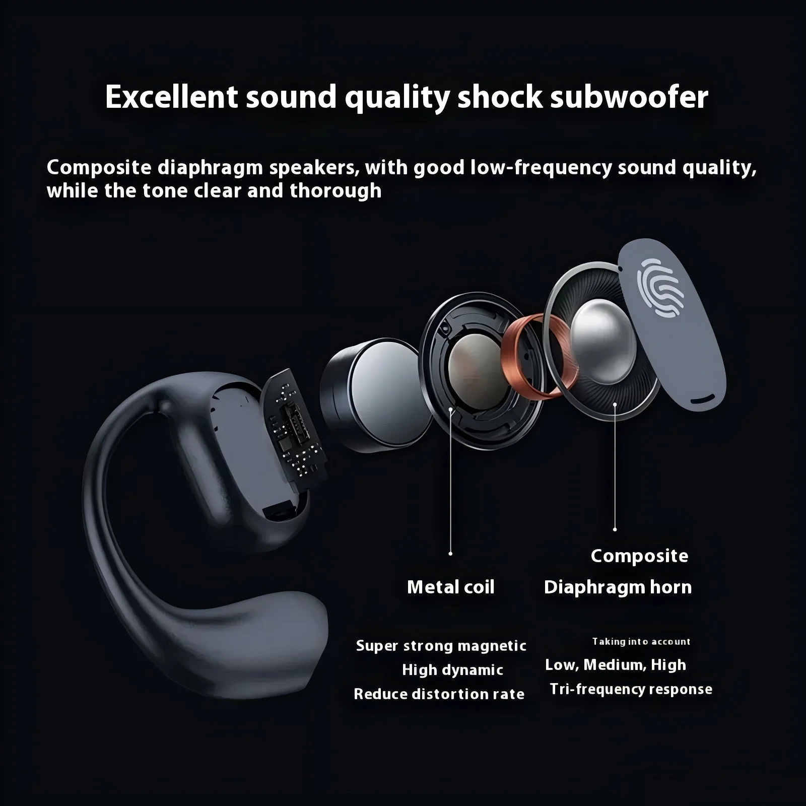 Xiaomi GT280 سماعات بلوتوث رياضية لاسلكية ذكية تعمل باللمس للحد من الضوضاء HIFI ثلاثية الأبعاد ستيريو سماعات رياضية مقاومة للماء