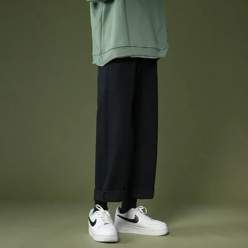

Pop Black Jeans Men Oversized Fashion Casual Wide Leg Jeans Men Streetwear Hip-hop Loose Blue Jeans Mens Vintage Denim Pants M-3