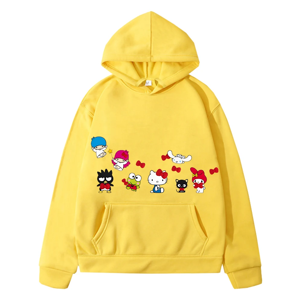 

hello kitty Print Kawaii hoodies Fleece sweatshirt boy pullover Sanrio Autumn anime hoodie jacket y2k sudadera kids clothes girl