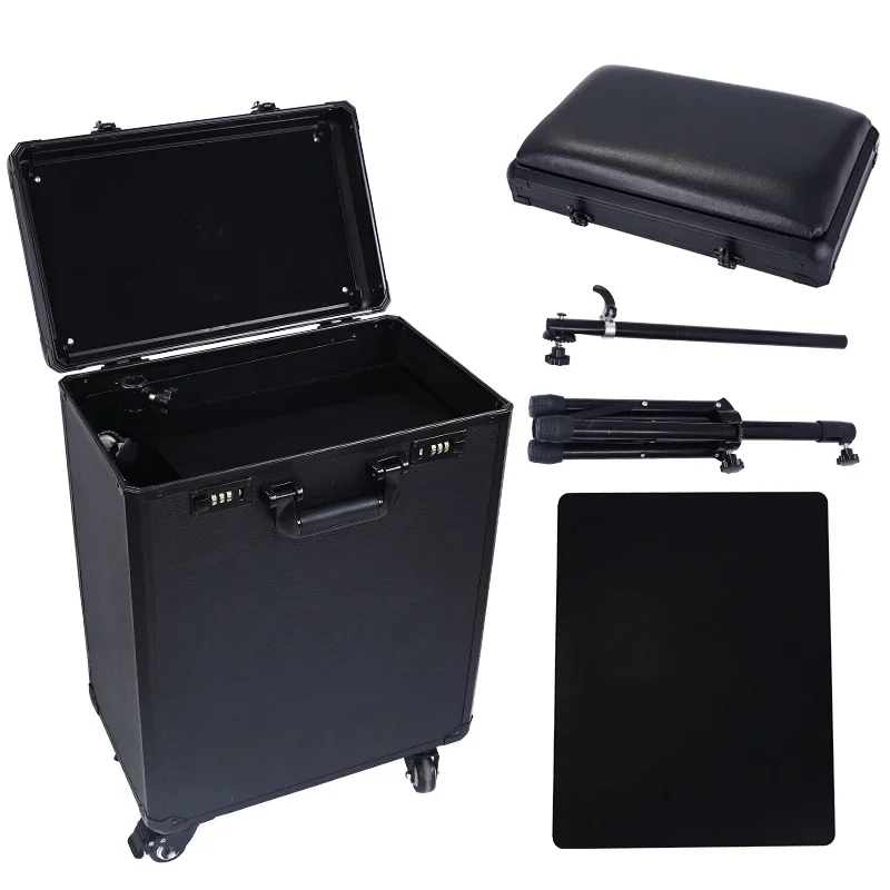 High-Capacity  Draw-Bar Box Dual Purpose able Arm Bracket Portable Suitcase Tattoo Trolley Bag Artist Tools Storage Cas