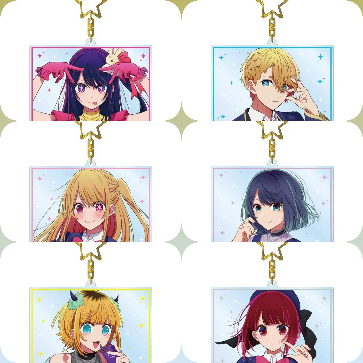 

6cm Oshi No Ko Acrylic Stand Ruby Hoshino Ai Aqua Anime Acrylic Keychain Collection Desk Cute Ornament Accesorios Christmas