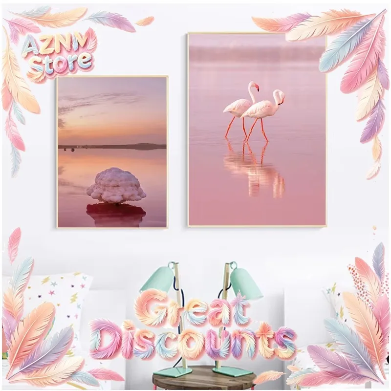 2026 Art Canvas Painting Pink Ocean Flamingo Beach Coconut Tree Nordic Posters And Prints Wall Pictures For Living Room Decor