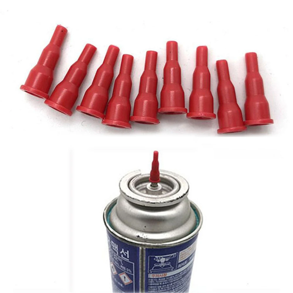 Red Gas Fill Plastic Adapter Convert Cassette Tank Into Inflatable Tank Reusable Butane Head Universal For Lighter Spray Gun