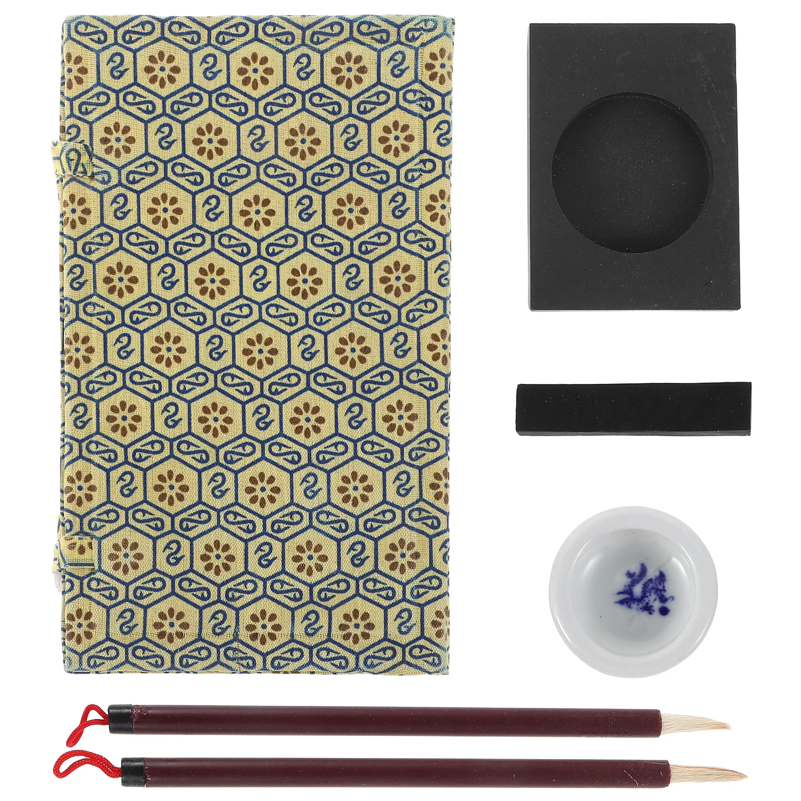 

1Set Chinese Calligraphy Set Complete Beginner Kit Brush Ink Paper Ink Stone Calligraphy Practice Students Writing Brush