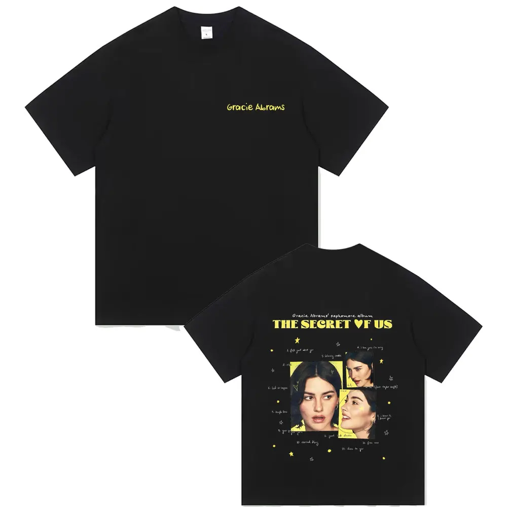 

Gracie Abrams The Secret of Us T-shirt Summer Men Women Casual Soft Cotton T Shirts Male Fashion Hip Hop Oversized Short Sleeve
