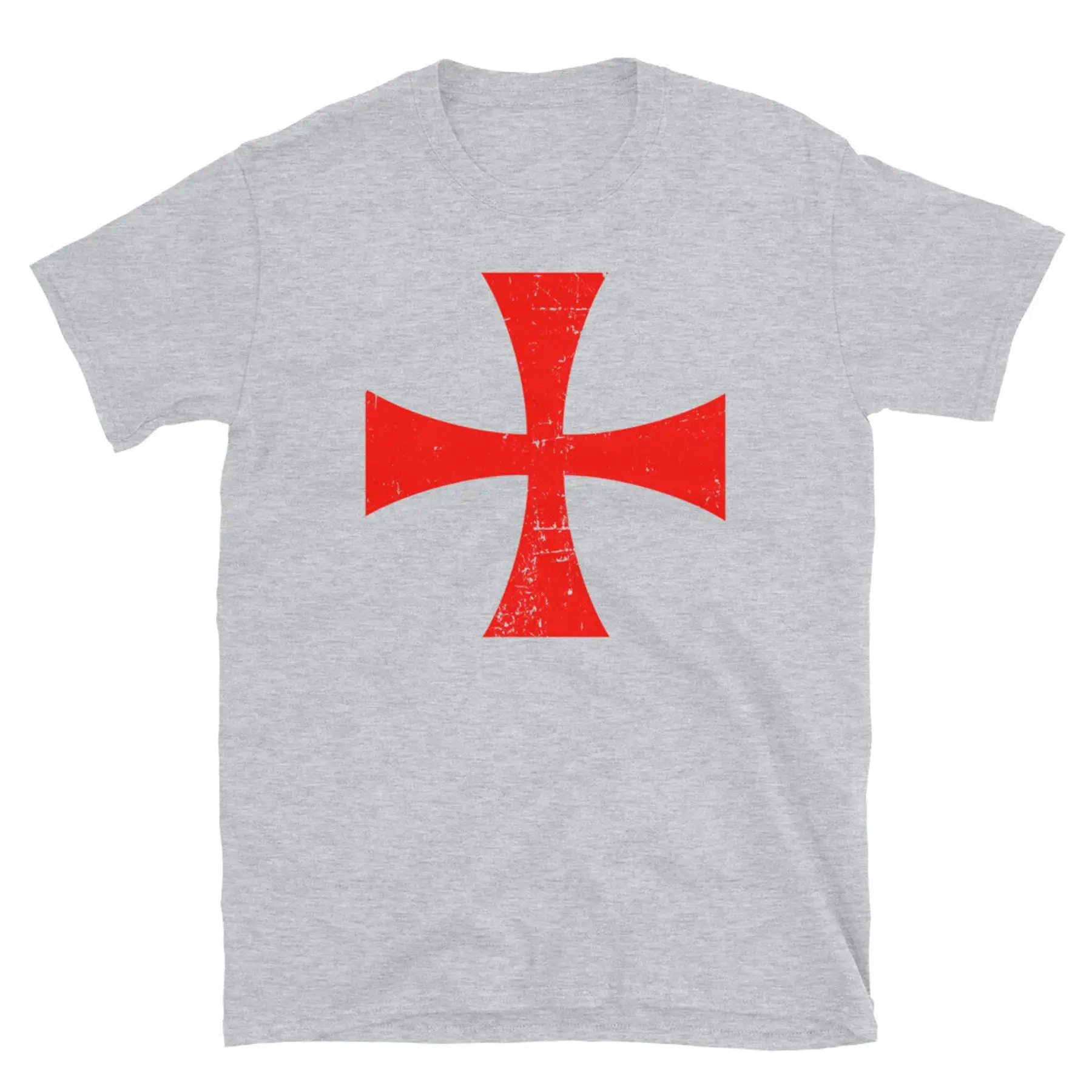 تي شيرت Knights Templar Cross Kingdom of Jerusalem Crusade بأكمام قصيرة للجنسين #1
