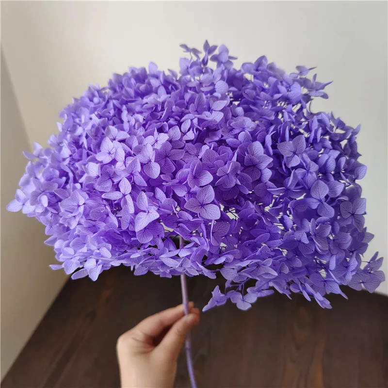 Nature Fresh Preserved 1 Bunch Anna Hydrangea With Rod Whole Decorative Office Decoration Diy Material Wedding Decoration