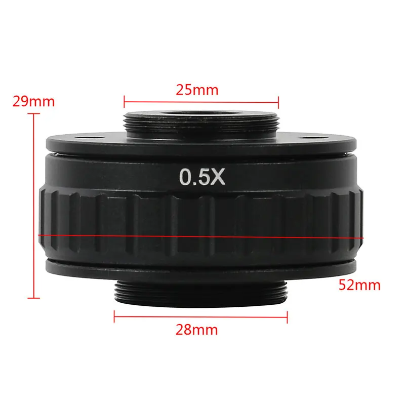 SZM CTV 1/2 SZMCTV 0.5X 28mm to 25mm Trinocular Stereo Microscope Adapter C Mount Camera for 4K HDMI VGA USB Microscopic Camera