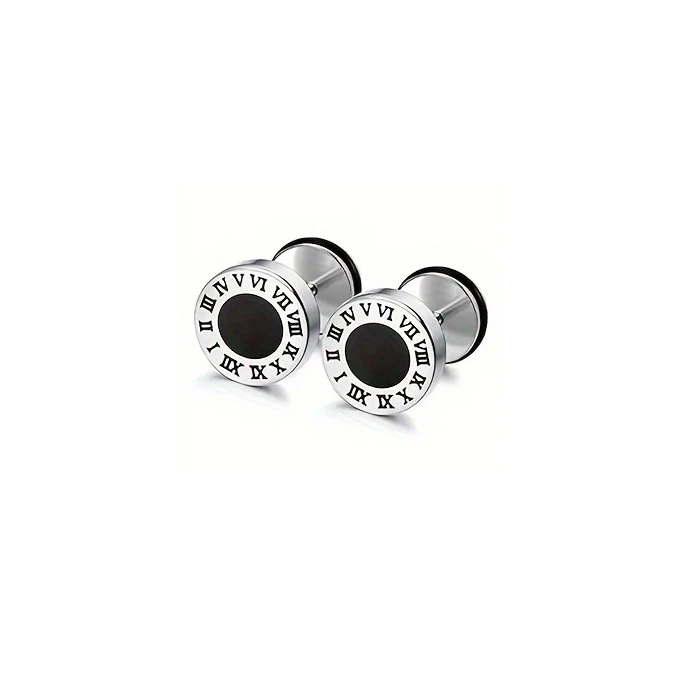 Men's Hypoallergenic Zirconia Stud Earrings, Gift Set