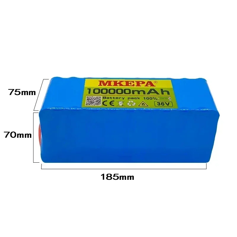 10S4P 100Ah 36V/42V battery pack high-power battery 100000mAh electric bicycle battery with BMS