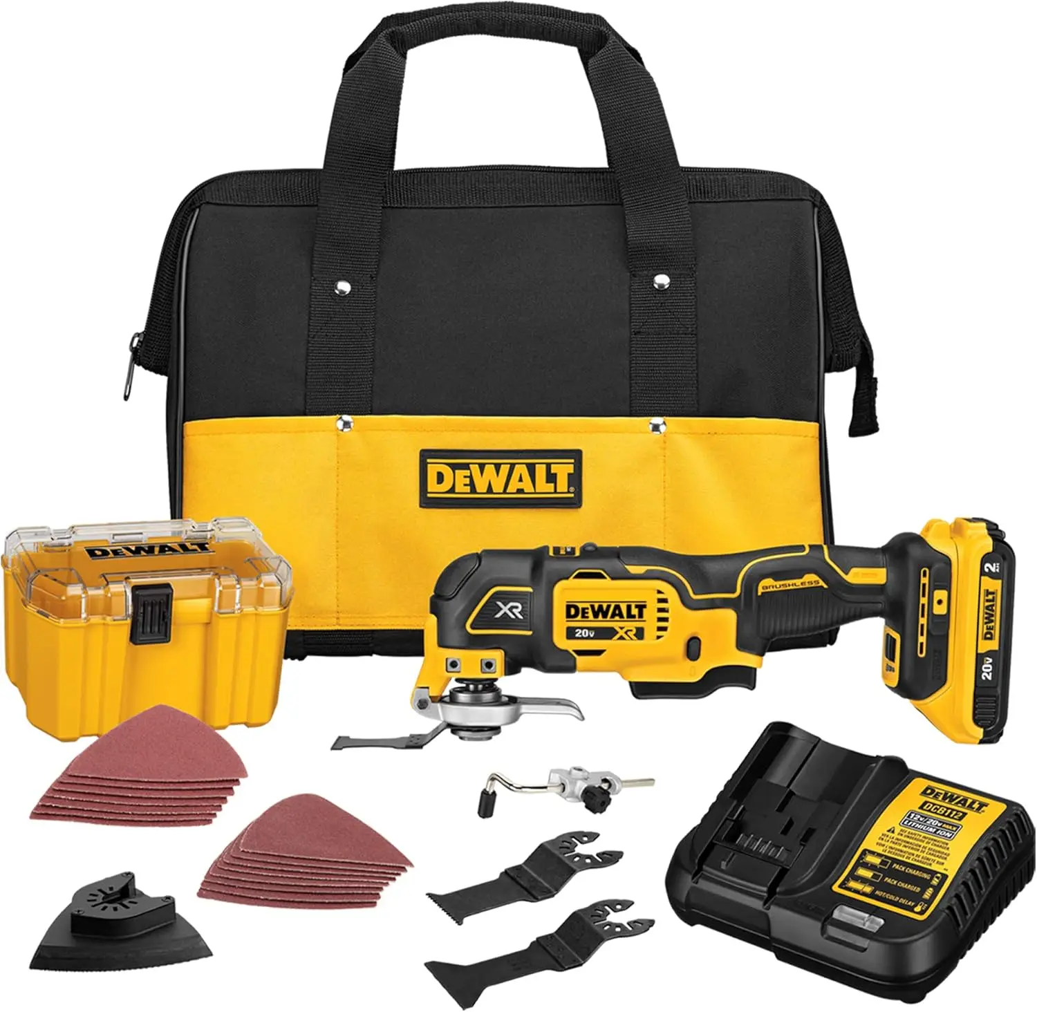 

DEWALT 20V MAX XR Multi-Tool Kit, Oscillating Tool, 3-Speed, Quick Blade Change for Multi-Tool Needs, Cordless (DCS356D1)