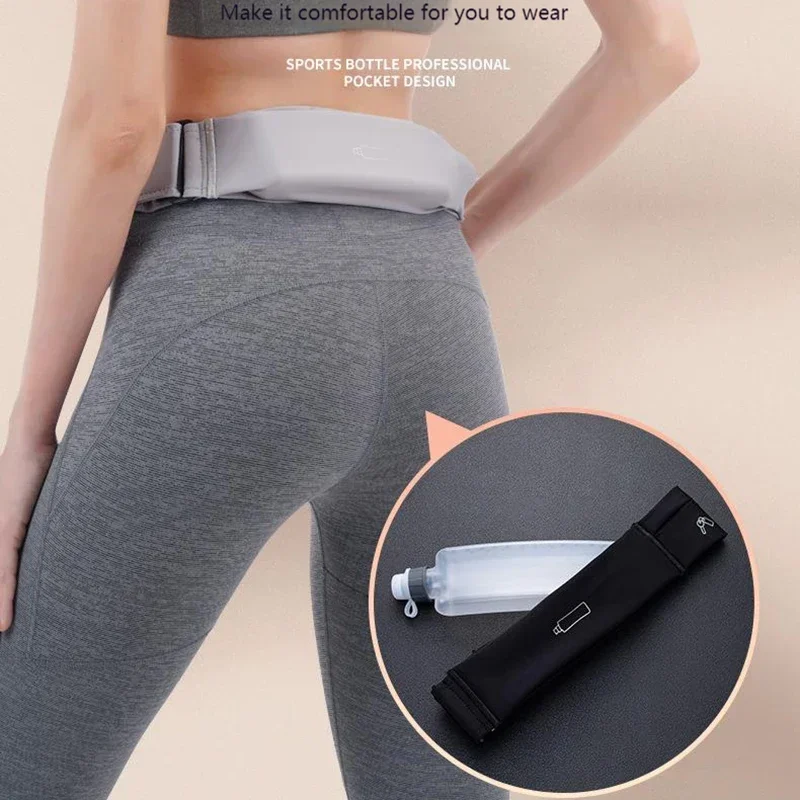 

Спорт на открытом воздухе, водонепроницаемая светоотражающая невидимая сверхлегкая поясная сумка для бега, телефона, велоспорта, фитнеса, 3 кармана с чайником для воды