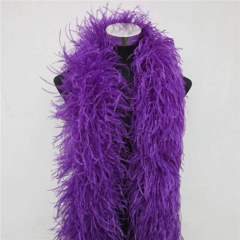 YOYUE 2 Meters 6 Layer Pink Natural Ostrich Feathers Boa Quality Fluffy Costumes / Trim For Party / Costume / Shawl / Available