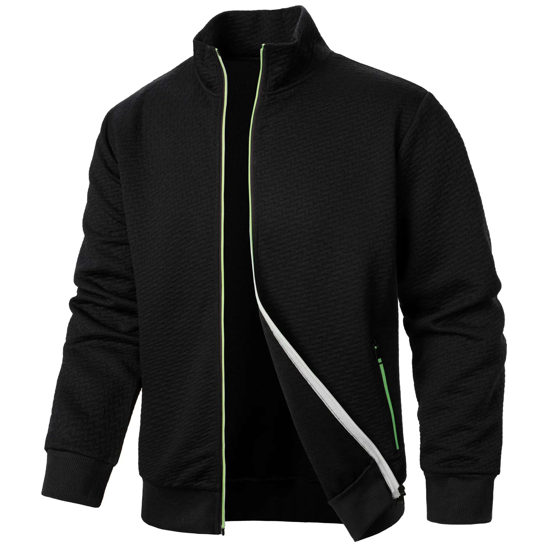 Mens Jacket Autumn Winter Windproof Collar Coats Daily Casual Jersey Athletic Cardigan Tracksuits Fashionable Zipper Sweatshirts